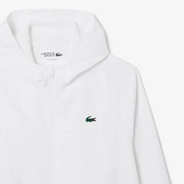 Jackets and Coats Men Lacoste Men039s Water Repellent ZipUp Tennis Jacket White Z92