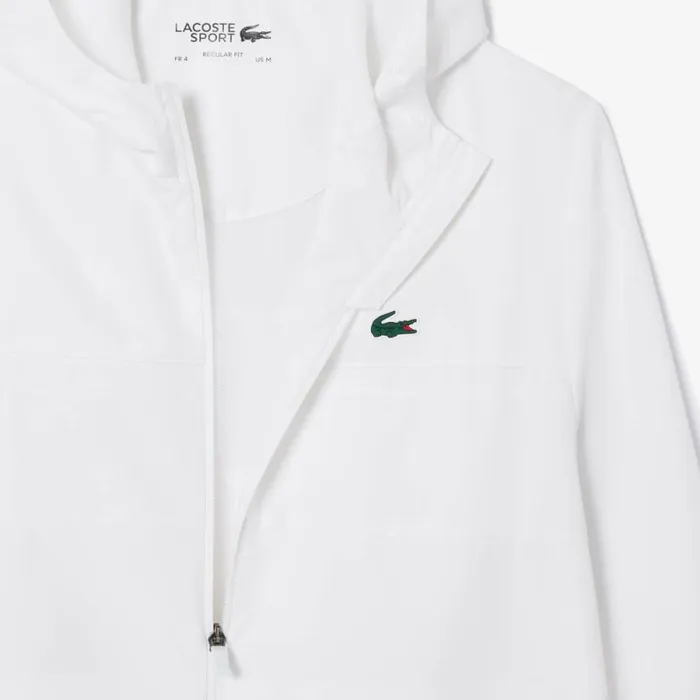 Jackets and Coats Men Lacoste Men039s Water Repellent ZipUp Tennis Jacket White Z92