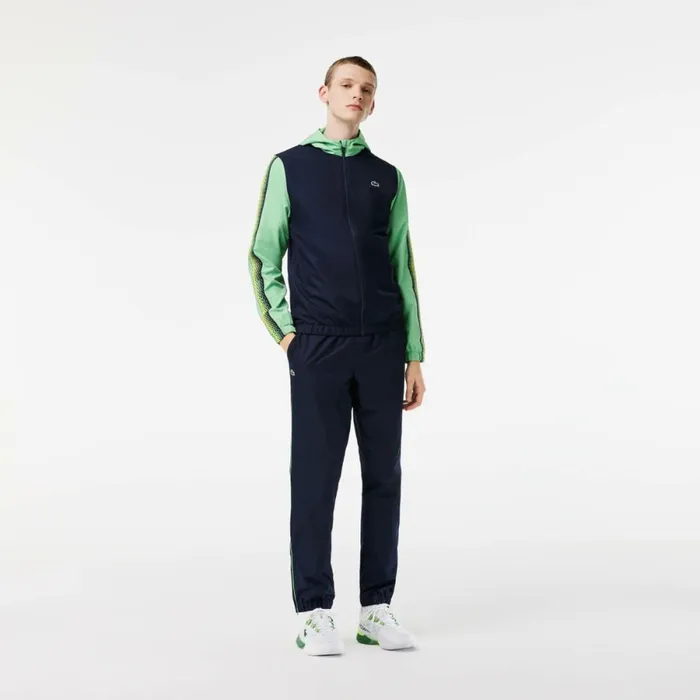 Jackets and Coats Men Lacoste Mens Regular Fit Tennis Sweatsuit Navy Blue Green Navy Blue Green Wti