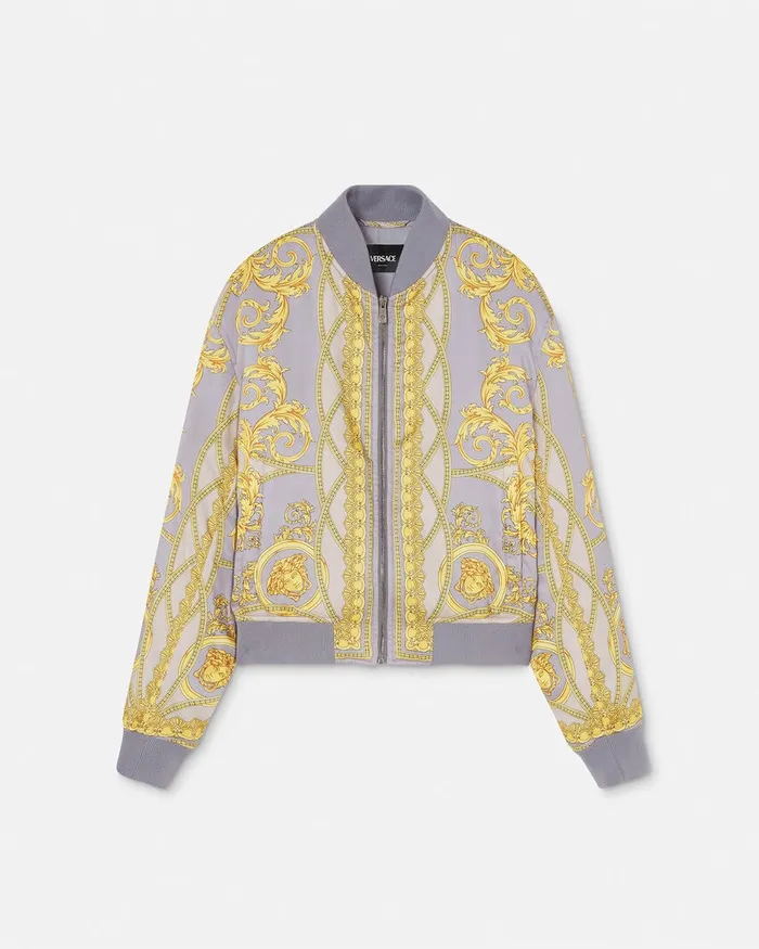 Jackets and Coats Men Versace La Coupe Des Dieux Bomber Jacket Grayprint