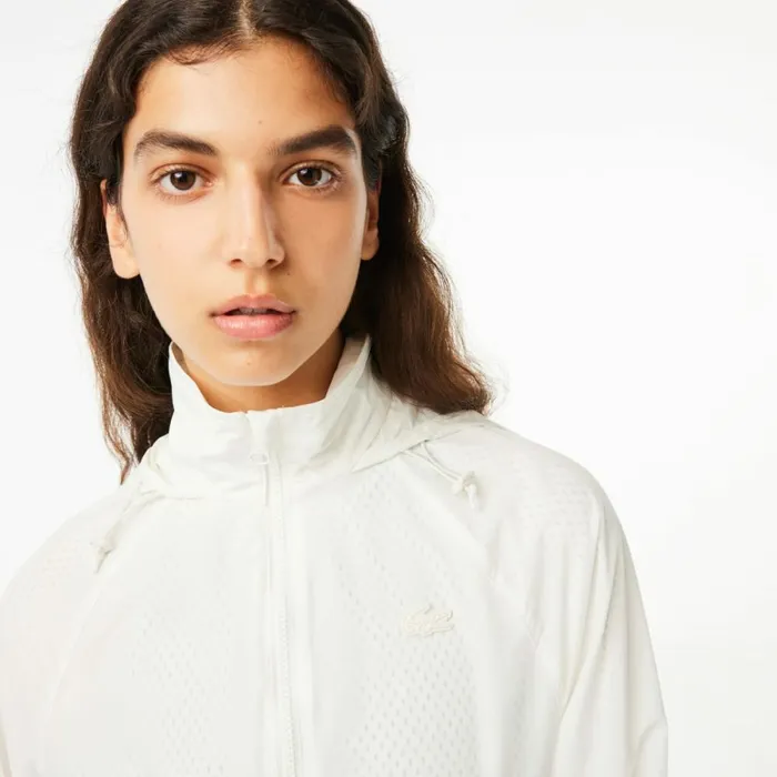 Jackets and Coats Women Lacoste Women039s Short ZipUp Jacket White 70v