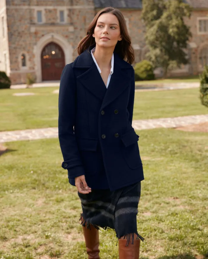 Jackets and Outerwear Women Billy Reid Women039s Bond Peacoat Navytopaz