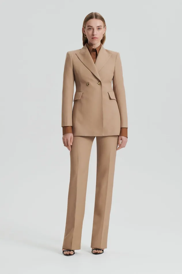 Jackets WOOL BARATHEA TWO BUTTON JACKET CAMEL 8211 Scanlan Theodore Women