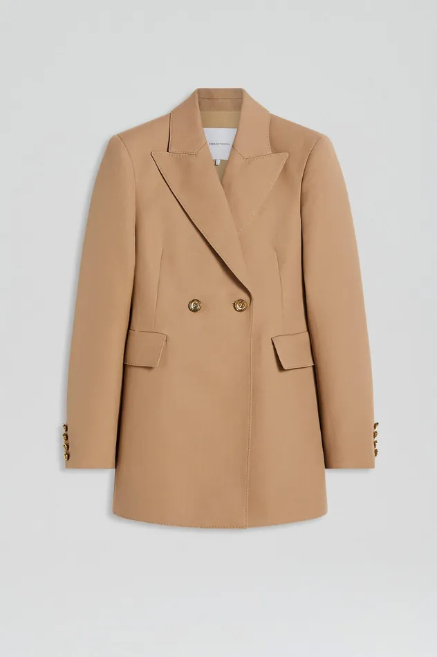 Jackets WOOL BARATHEA TWO BUTTON JACKET CAMEL 8211 Scanlan Theodore Women Jackets WOOL BARATHEA TWO BUTTON JACKET CAMEL 8211 Scanlan Theodore Women