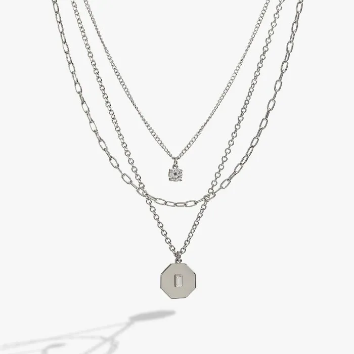Jewelry Sets Women Alex And Ani Crystal And Chain Layered Necklace Silver