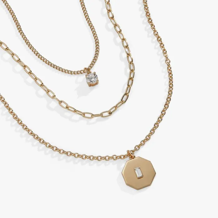 Jewelry Sets Women Alex And Ani Crystal And Chain Layered Necklace Silver