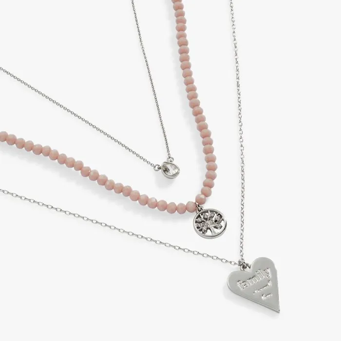 Jewelry Sets Women Alex And Ani Family Layered Necklace Set Silver