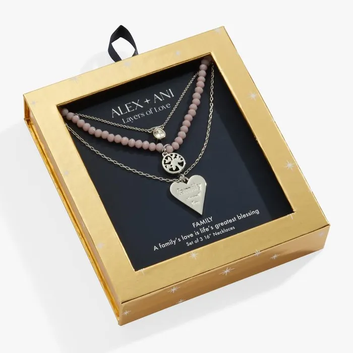 Jewelry Sets Women Alex And Ani Family Layered Necklace Set Silver