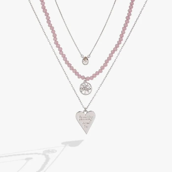 Jewelry Sets Women Alex And Ani Family Layered Necklace Set Silver