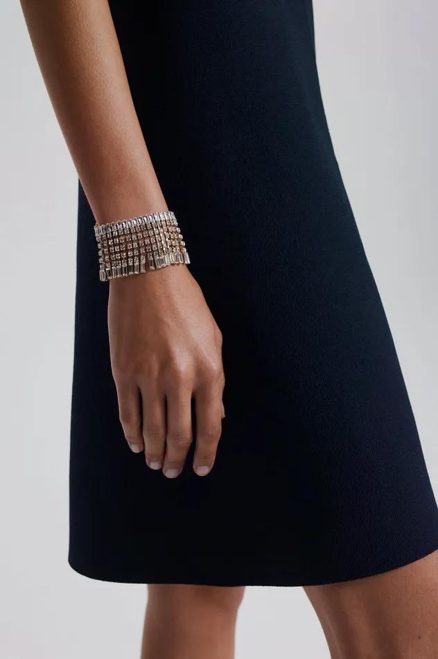 Jewelry Women Scanlan Theodore DIAMANTE DECO FRINGE BRACELET LIGHTGOLDCRYSTAL