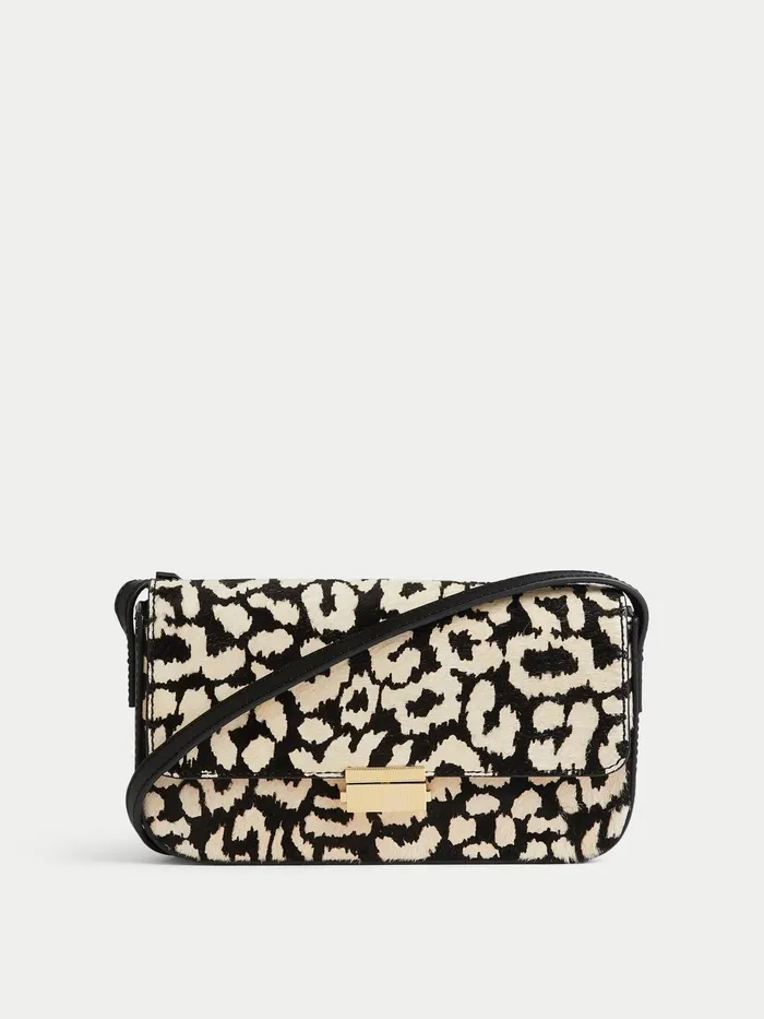 Jigsaw Bags and Clutches Women Livie Leopard Crossbody Bag Black