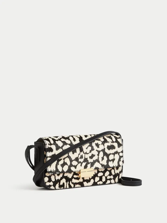Jigsaw Bags and Clutches Women Livie Leopard Crossbody Bag Black