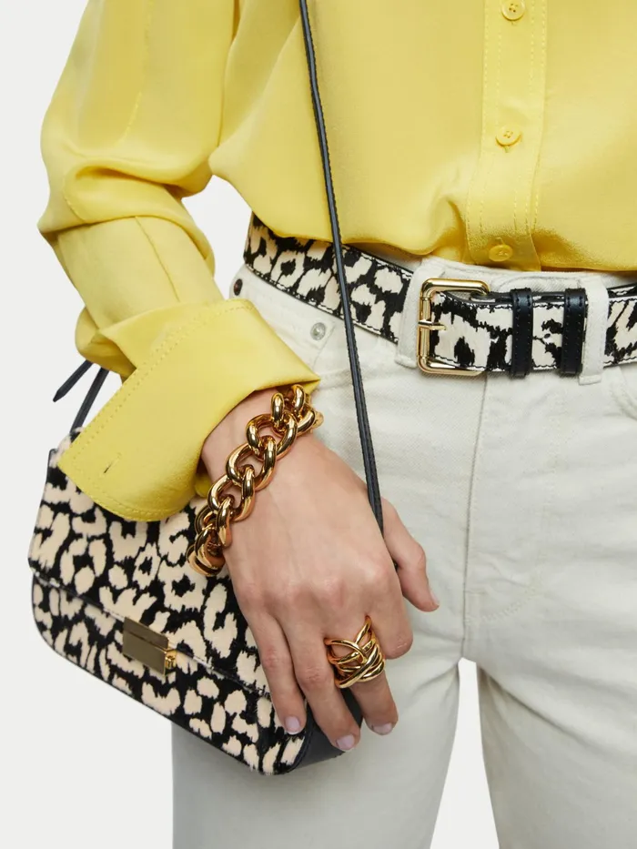 Jigsaw Bags and Clutches Women Livie Leopard Crossbody Bag Black