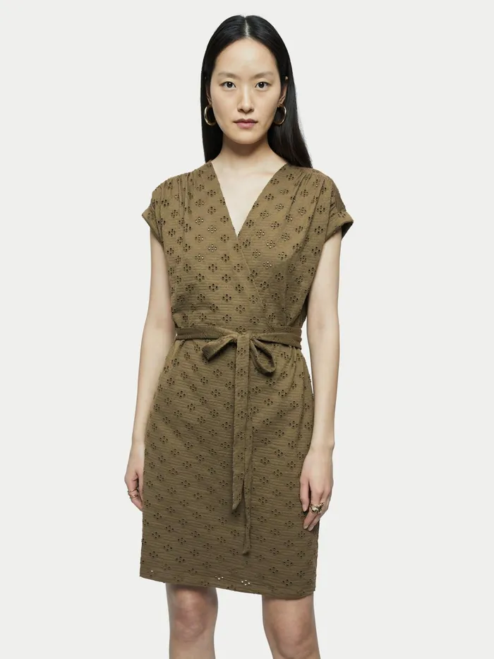 Jigsaw Dresses and Jumpsuits Women Cotton Broderie Wrap Dress Green