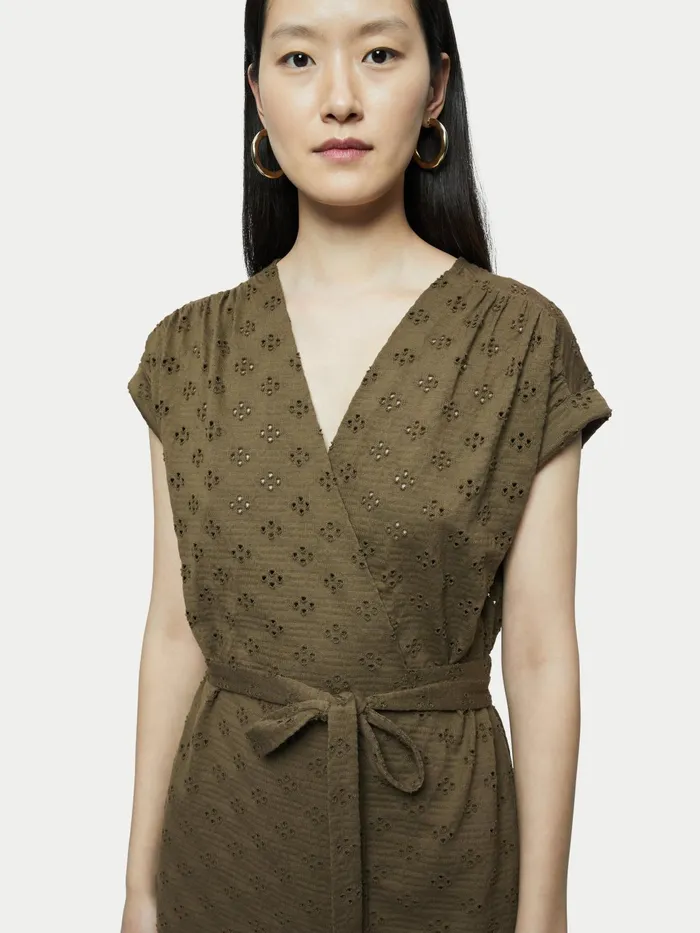 Jigsaw Dresses and Jumpsuits Women Cotton Broderie Wrap Dress Green