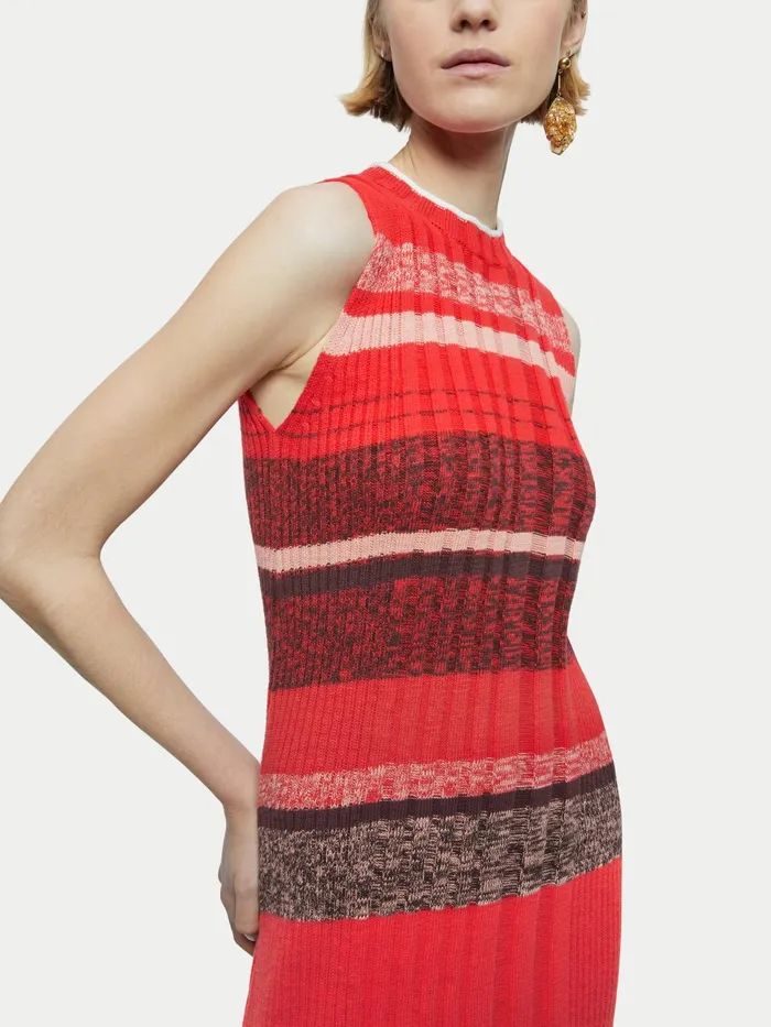 Jigsaw Dresses and Jumpsuits Women Cotton Slub Stripe Tank Dress Red