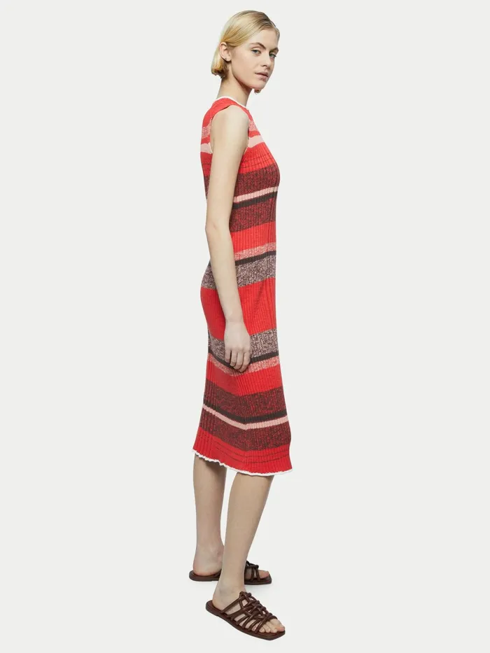 Jigsaw Dresses and Jumpsuits Women Cotton Slub Stripe Tank Dress Red