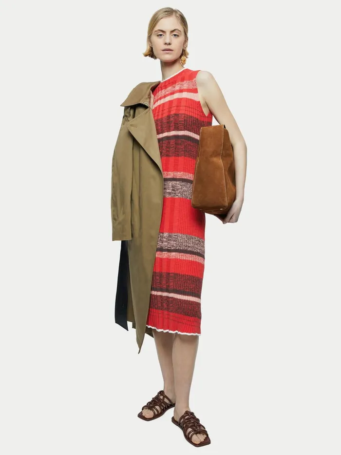 Jigsaw Dresses and Jumpsuits Women Cotton Slub Stripe Tank Dress Red