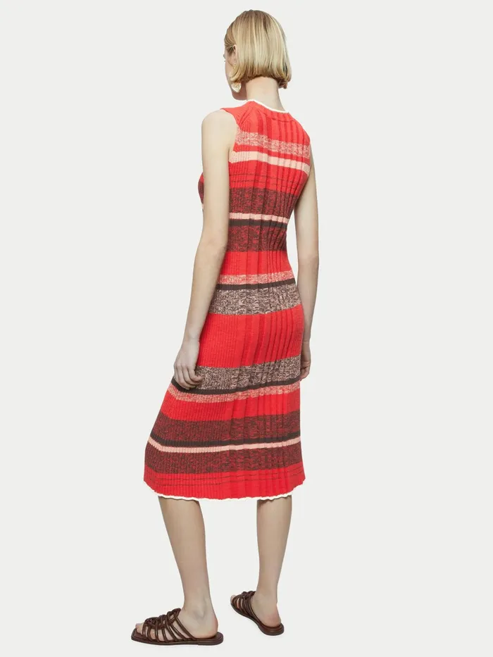Jigsaw Dresses and Jumpsuits Women Cotton Slub Stripe Tank Dress Red