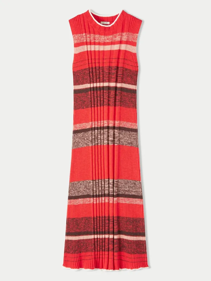 Jigsaw Dresses and Jumpsuits Women Cotton Slub Stripe Tank Dress Red