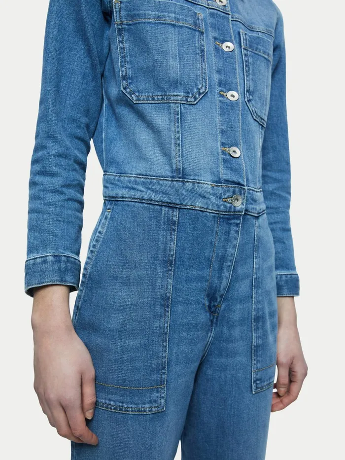 Jigsaw Dresses and Jumpsuits Women Denim Button Through Jumpsuit Blue