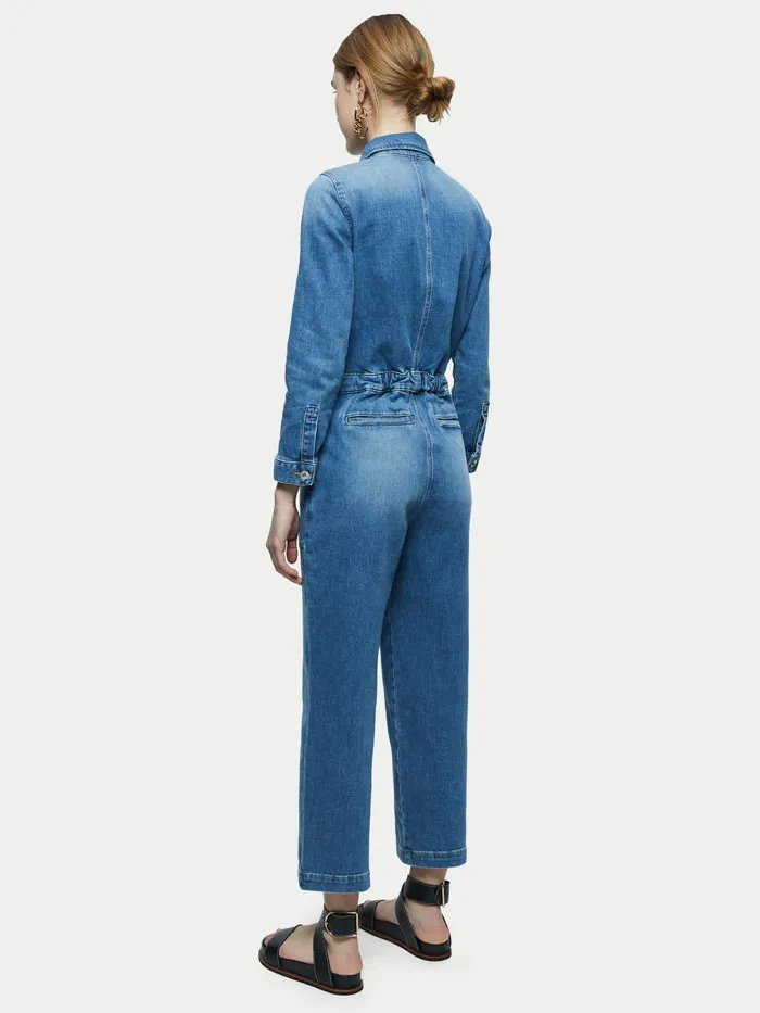 Jigsaw Dresses and Jumpsuits Women Denim Button Through Jumpsuit Blue