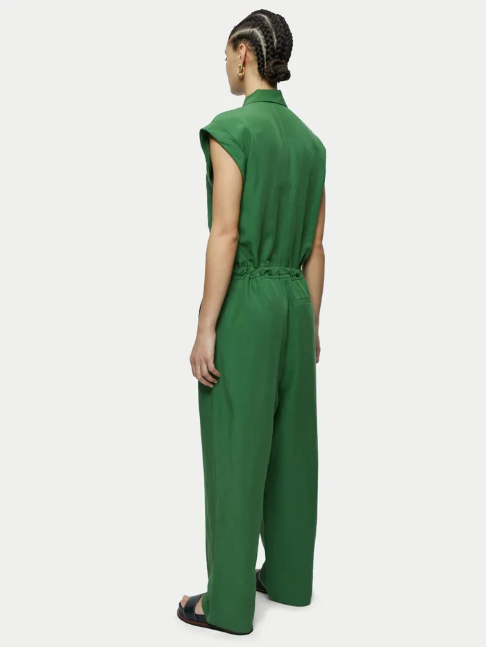 Jigsaw Dresses and Jumpsuits Women Lyocell Linen Utility Jumpsuit Green