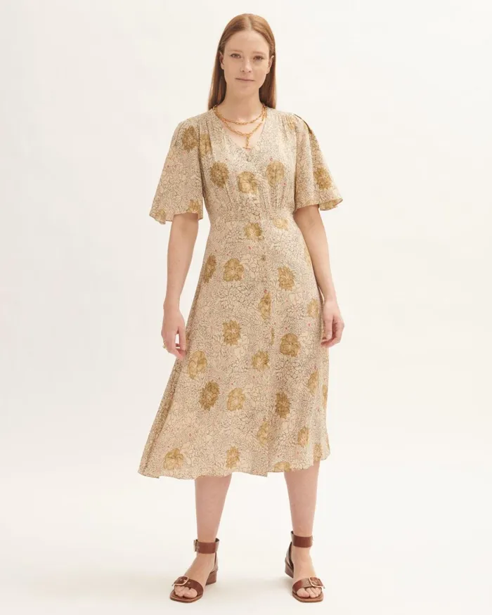 Jigsaw Dresses and Jumpsuits Women Woodland Floral Midi Dress Cream