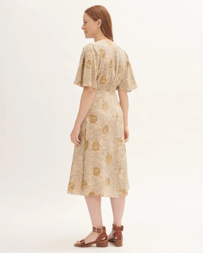 Jigsaw Dresses and Jumpsuits Women Woodland Floral Midi Dress Cream