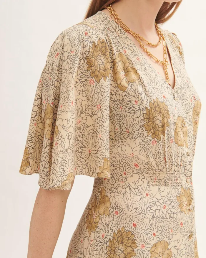 Jigsaw Dresses and Jumpsuits Women Woodland Floral Midi Dress Cream