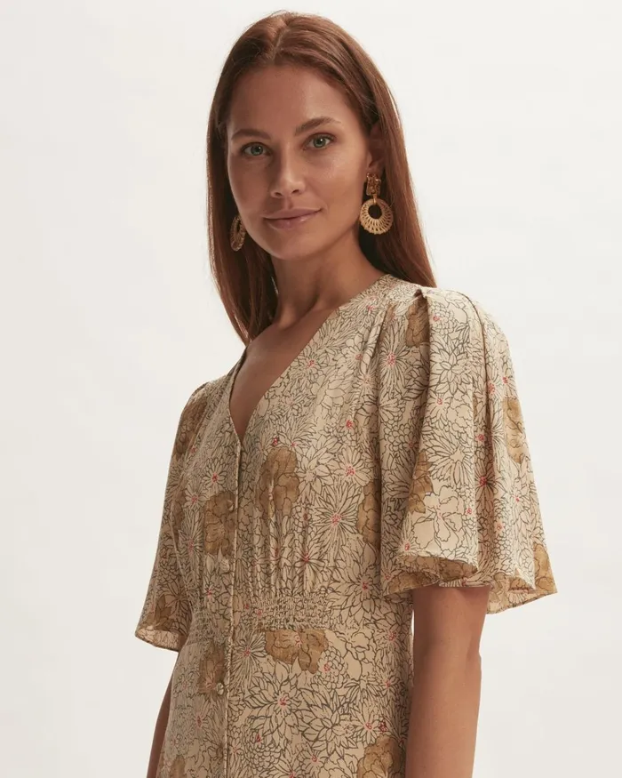Jigsaw Dresses and Jumpsuits Women Woodland Floral Midi Dress Cream