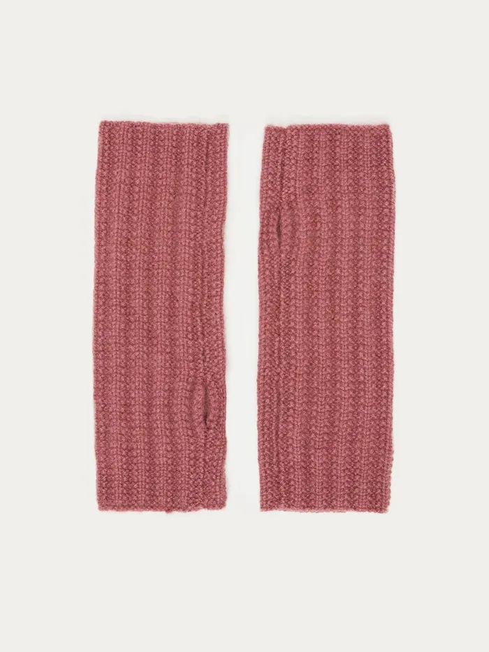 Jigsaw Hats and Gloves Women Cashmere Mittens Pink