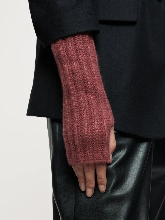 Jigsaw Hats and Gloves Women Cashmere Mittens Pink