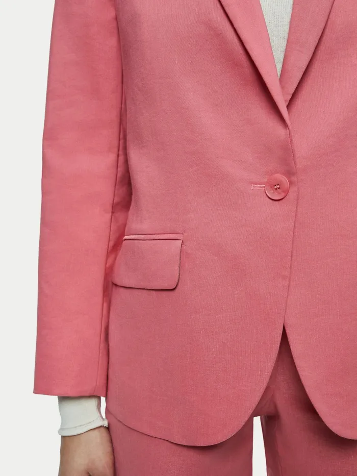 Jigsaw Jackets Women Brook Portofino Linen Blazer Pink