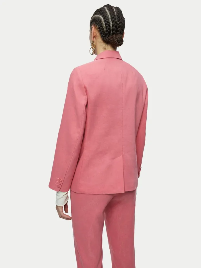 Jigsaw Jackets Women Brook Portofino Linen Blazer Pink