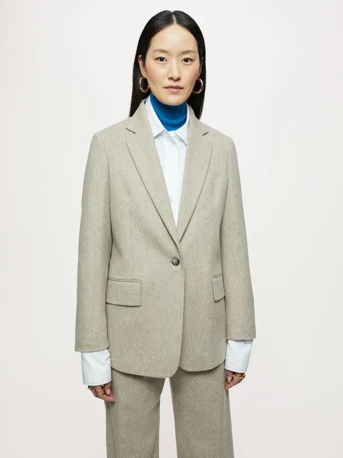 Jigsaw Jackets Women Gibson Brushed Wool Blazer Cream