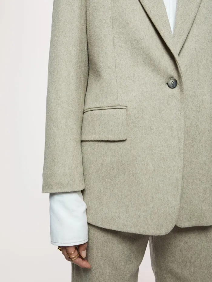 Jigsaw Jackets Women Gibson Brushed Wool Blazer Cream