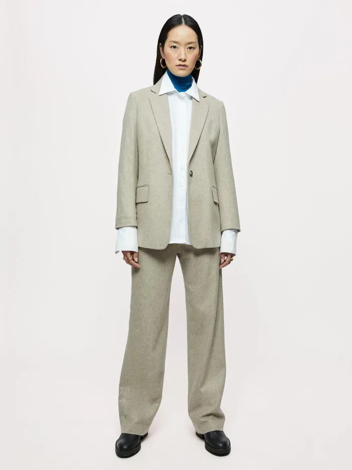 Jigsaw Jackets Women Gibson Brushed Wool Blazer Cream