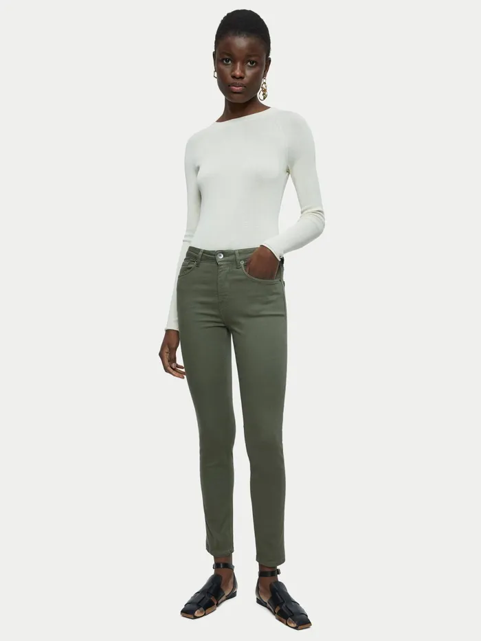 Jigsaw Jeans Women 30034 Hayne Garment Dye Jean Green