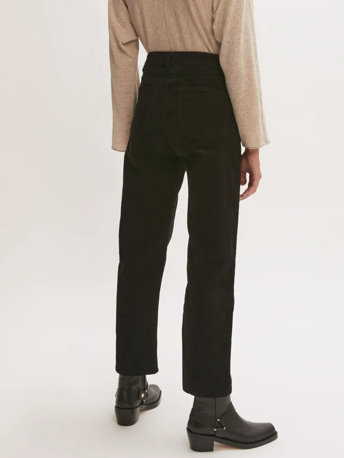 Jigsaw Jeans Women Lea Straight Crop Cord Jean Black