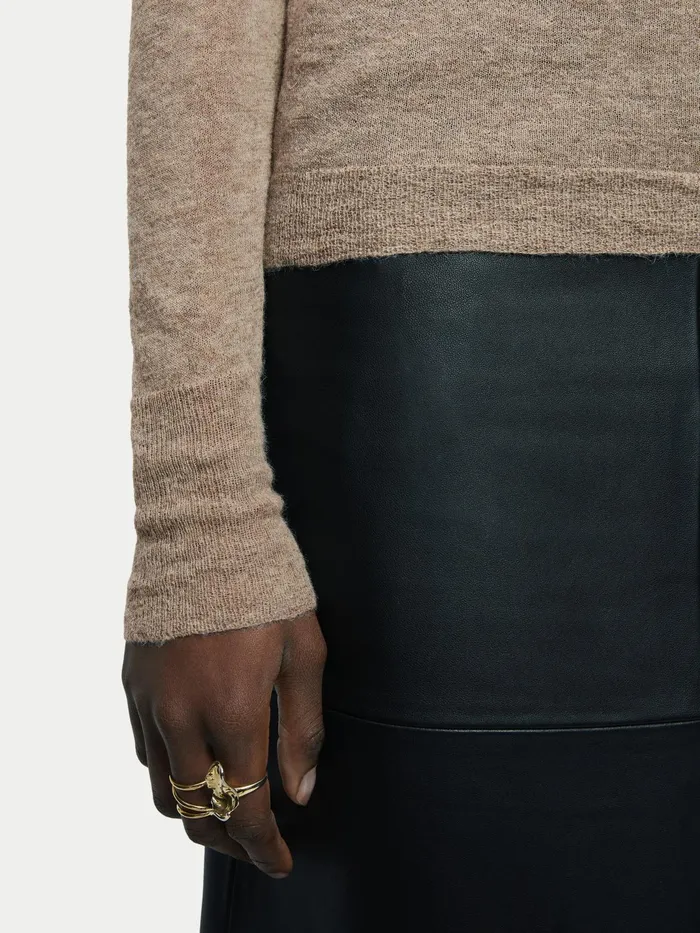 Jigsaw Knitwear and Cashmere Women Alpaca Blend Crew Neck Jumper Brown