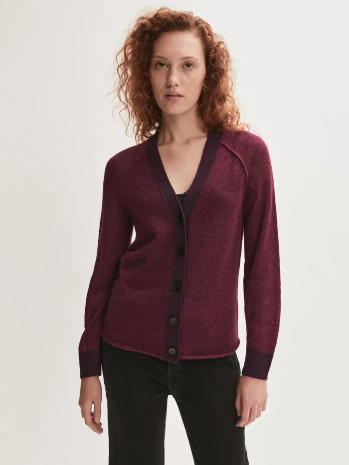 Jigsaw Knitwear and Cashmere Women Fine Wool Blend Cardigan Pink