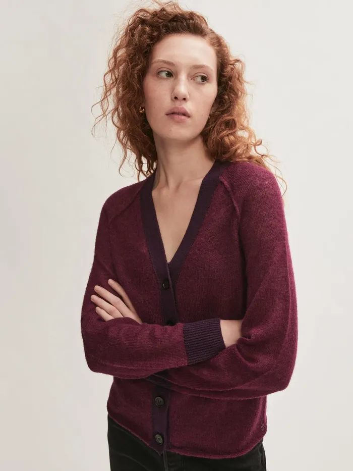 Jigsaw Knitwear and Cashmere Women Fine Wool Blend Cardigan Pink