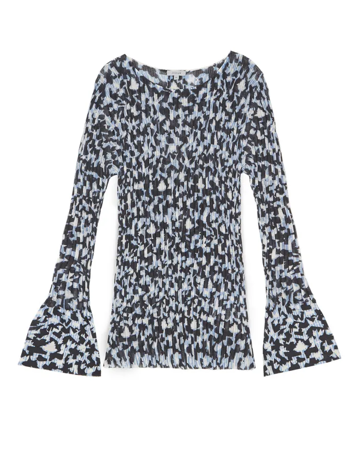 Jigsaw Knitwear and Cashmere Women Graphic Block Plisse Jumper Blue