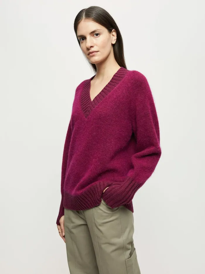 Jigsaw Knitwear and Cashmere Women Knitted Boucle Jumper Purple