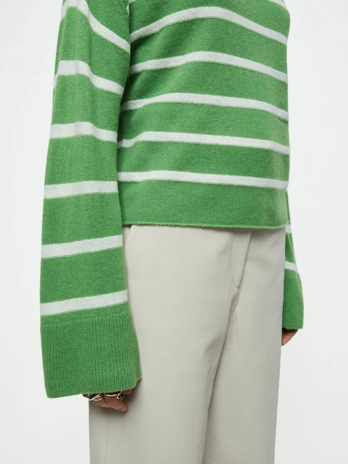 Jigsaw Knitwear and Cashmere Women Merino Cashmere Stripe Jumper Green