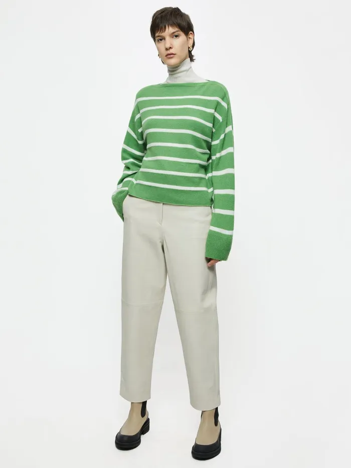 Jigsaw Knitwear and Cashmere Women Merino Cashmere Stripe Jumper Green