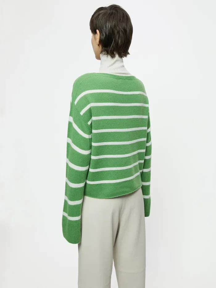Jigsaw Knitwear and Cashmere Women Merino Cashmere Stripe Jumper Green