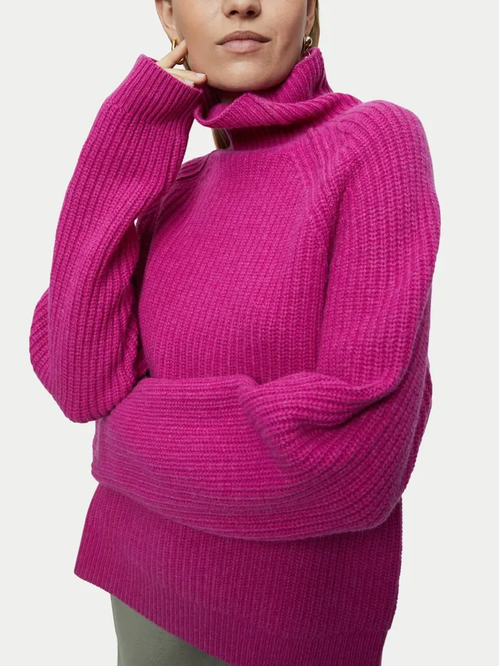 Jigsaw Knitwear and Cashmere Women Merino Fishermans Rib Jumper Pink