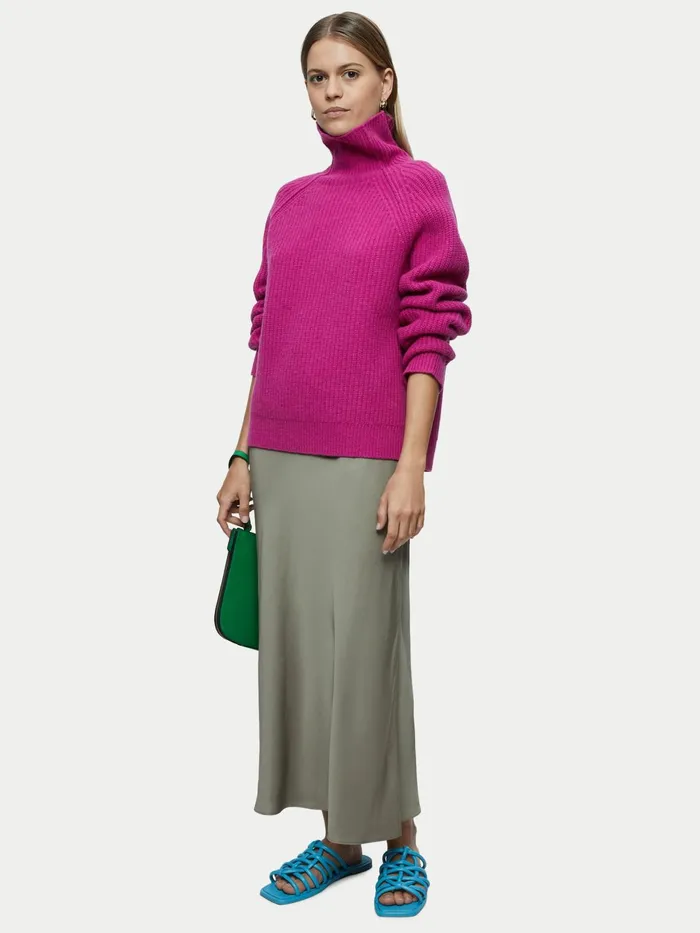 Jigsaw Knitwear and Cashmere Women Merino Fishermans Rib Jumper Pink